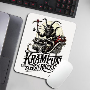 Prettig Kerstmis Krampus Kerstmis slee-ritten Muismat