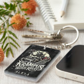 Prettig Kerstmis Krampus Kerstmis slee-ritten Sleutelhanger (Voorkant Rechts)