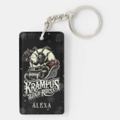 Prettig Kerstmis Krampus Kerstmis slee-ritten Sleutelhanger (achterkant)