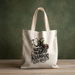 Prettig Kerstmis Krampus Kerstmis slee-ritten Tote Bag