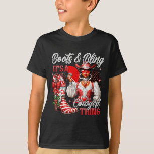 Prettig Kerstmis Laarzen & Bling Het Is Een Cowgir T-shirt