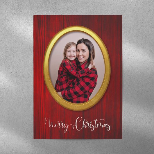 Prettig Kerstmis Landelijke Grappige Cadeau Frame  Feestdagenkaart