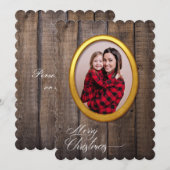 Prettig Kerstmis Landelijke Grappige Cute Frame Fo Feestdagenkaart (Voorkant / Achterkant)