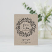 Prettig Kerstmis Landelijke Kerstkrans Kraft Kaart (Staand voorkant)