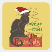 Prettig Kerstmis Le Chat Noir Kerstparodie Vierkante Sticker (Voorkant)
