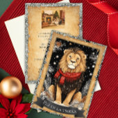 Prettig Kerstmis León Vrede op Aarde Gezinsfoto Feestdagenkaart