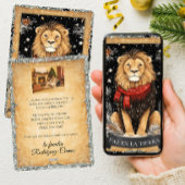 Prettig Kerstmis León Vrede op Aarde Gezinsfoto Feestdagenkaart