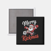 Prettig Kerstmis Leuk Kerstvoetbal Kerstmis Magneet (Voorkant / Achterkant)