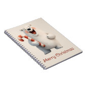 Prettig Kerstmis Leuke IJsbeer Ontwerp Notitieboek (Rechterzijde)