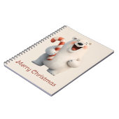 Prettig Kerstmis Leuke IJsbeer Ontwerp Notitieboek (Linkerzijde)
