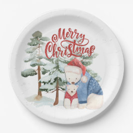 Prettig Kerstmis Lieflijk Kerstontwerp Papieren Bordje