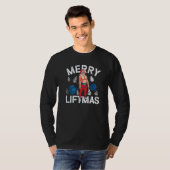 Prettig Kerstmis Liften Kerst Bodybuilder Gym Work T-shirt (Voorkant volledig)