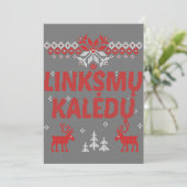 Prettig Kerstmis Litouws Kerstcadeau Kaart (Staand voorkant)