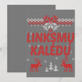 Prettig Kerstmis Litouws Kerstcadeau Kaart (Voorkant / Achterkant)