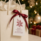 Prettig Kerstmis Loofwerk Rode Bessen Vakantie Cadeaulabel