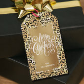 Prettig Kerstmis Luipaard Cadeaulabel