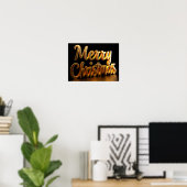 Prettig Kerstmis Luxe Typografie Poster Papier H04 (Thuiskantoor)