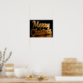 Prettig Kerstmis Luxe Typografie Poster Papier H04 (Keuken)