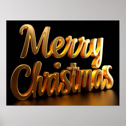 Prettig Kerstmis Luxe Typografie Poster Papier H04 (Voorkant)