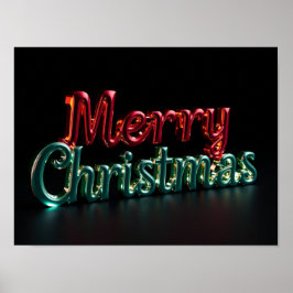 Prettig Kerstmis Luxe Typografie Poster Papier H05