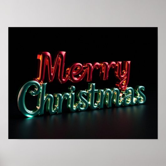 Prettig Kerstmis Luxe Typografie Poster Papier H05 (Voorkant)
