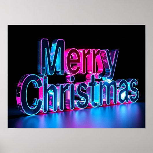 Prettig Kerstmis Luxe Typografie Poster Papier H41 (Voorkant)