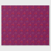 Prettig Kerstmis magenta Cadeaupapier (Vlak)