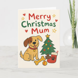Prettig Kerstmis Mama Van De Hond Kaart