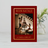 Prettig Kerstmis Maroon & Goud Eenvoudige Moderne Folie Feestdagenkaart (Staand Voorkant)