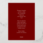 Prettig Kerstmis Maroon & Goud Eenvoudige Moderne Folie Feestdagenkaart (Achterkant)