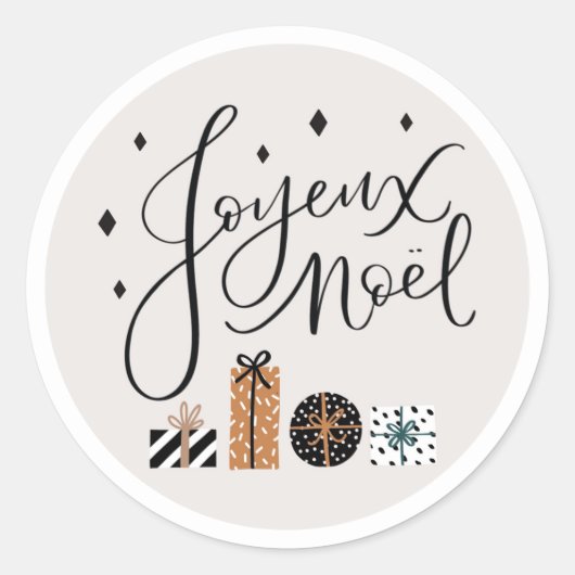 Prettig Kerstmis Merry Christmas Cadeaubonnetje La Ronde Sticker (Voorkant)