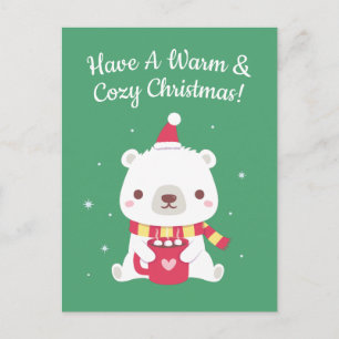 Prettig & Kerstmis met een Knus IJsbeertje Briefkaart