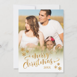 Prettig Kerstmis met foto & sneeuwvlokken Feestdagenkaart