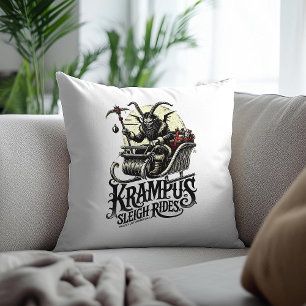 Prettig Kerstmis met Krampus Kerst Sleigh Ritten Kussen