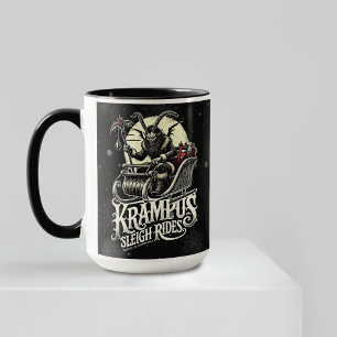Prettig Kerstmis met Krampus Kerst Sleigh Ritten Mok