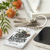 Prettig Kerstmis met Krampus Kerst Sleighritten Sleutelhanger (Voorkant Rechts)