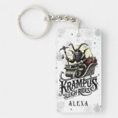 Prettig Kerstmis met Krampus Kerst Sleighritten Sleutelhanger (Voorkant)