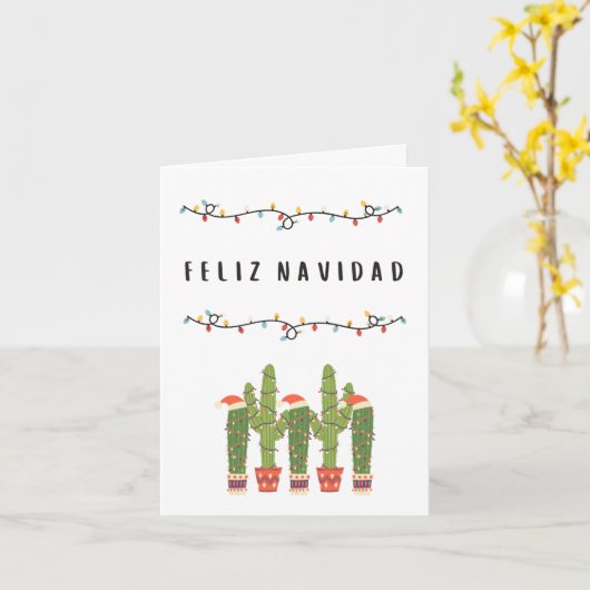 Prettig Kerstmis Mexicaanse Spaanse kerst Kaart (Gele Bloem)