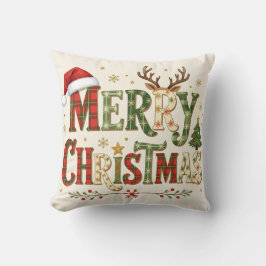 Prettig Kerstmis minimaal chic Kussen