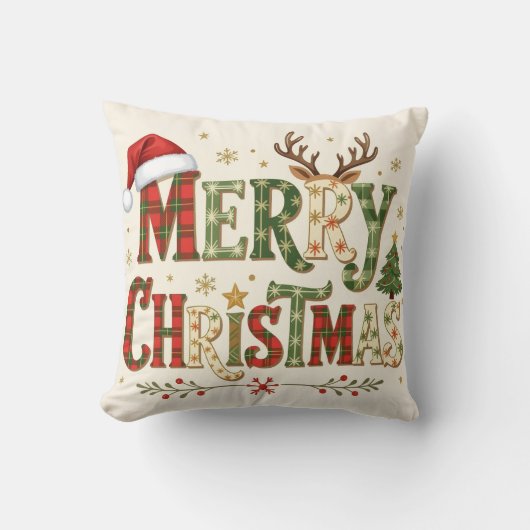 Prettig Kerstmis minimaal chic Kussen (Voorkant)