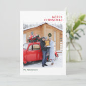 Prettig Kerstmis Minimal Moderne Foto Feestdagenkaart (Staand voorkant)