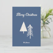 Prettig Kerstmis Minimale Kerstboom Blauw Feestdagenkaart (Staand voorkant)
