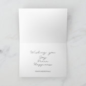 Prettig Kerstmis Minimalistisch Zwart en Wit Feestdagen Kaart (Binnen)