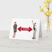 Prettig Kerstmis Mistletoe Mensen Coronavirus Humo Kaart (Gele Bloem)