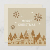 Prettig Kerstmis Mod Dorp Geel Feestdagenkaart (Voorkant / Achterkant)