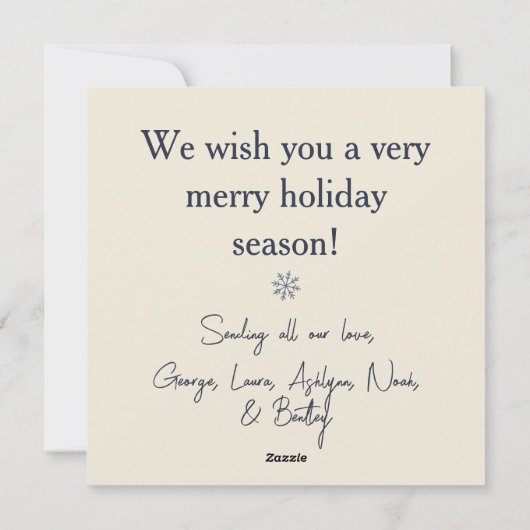 Prettig Kerstmis Mod Dorp Geel Feestdagenkaart (Achterkant)