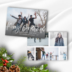 Prettig Kerstmis Modern 6 foto Feestdagenkaart