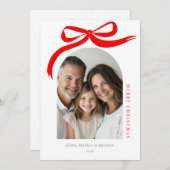 Prettig Kerstmis Modern Boog Vakantie Ontwerp Feestdagenkaart (Voorkant / Achterkant)