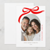 Prettig Kerstmis Modern Boog Vakantiedesign Feestdagenkaart (Voorkant / Achterkant)