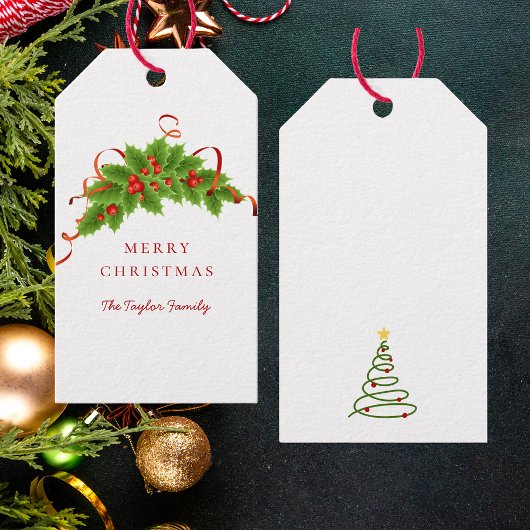 Prettig Kerstmis Modern Eenvoudig Schreef Calligra Cadeaulabel